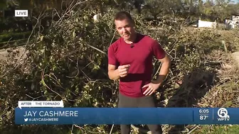 Aftermath of EF2 tornado's damaging winds in North Palm Beach