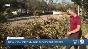 Aftermath of EF2 tornado's damaging winds in North Palm Beach