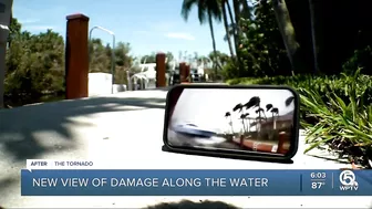 Aftermath of EF2 tornado's damaging winds in North Palm Beach