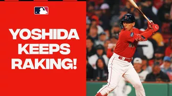 HE'S ON FIRE! Masataka Yoshida extends his hit streak to 12 games with a dinger!