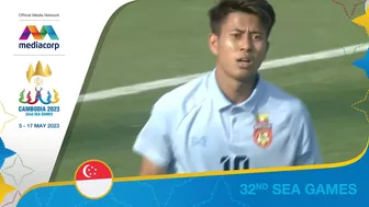 Myanmar's Khun shoots wide from close range vs Timor Leste! | Football | SEA Games Cambodia 2023