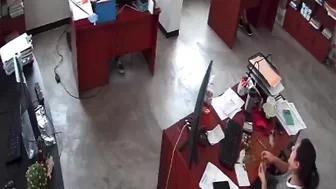 Guy Breaks Chair While Stretching in the Office