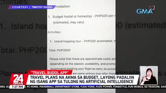 Travel plans na akma sa budget, layong padaliin ng isang app sa tulong ng artificial... | 24 Oras