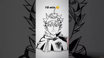 How to Draw Asta | BlackClover in 10sec, 10mins, 10hrs ???? #shorts #anime #drawing