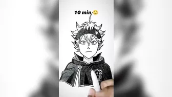 How to Draw Asta | BlackClover in 10sec, 10mins, 10hrs ???? #shorts #anime #drawing