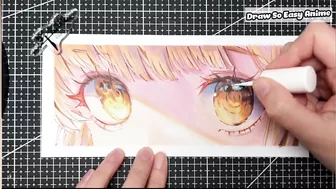 How to draw yellow eyes with marker | Draw so easy Anime