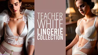 AI Art Beauties,New Tutor in White Lingerie Cosplay Lookbook & Lingerie AI Art / Classroom Series #8