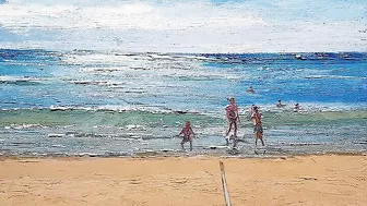 At the Beach | Oil Painting on Canvas