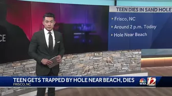 Teens gets trapped by hole near North Carolina beach, dies