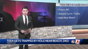 Teens gets trapped by hole near North Carolina beach, dies