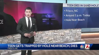 Teens gets trapped by hole near North Carolina beach, dies