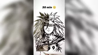 How to Draw Madara in 10sec, 10mins, 10hrs???? #shorts #anime #drawing