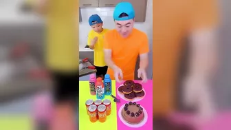 Chocolate food vs drinks ice cream challenge! ???? #funny #shorts by Ethan Funny Family