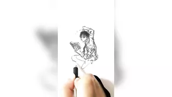 Speed drawing StickMan Chrollo #shorts #anime #drawing #hunterxhunter