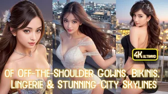 4K Mixed Views: of Off-the-Shoulder Gowns, Bikinis, Lingerie & Stunning City Skylines #ai #aibeauty