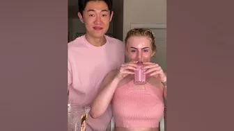 PINK DRINK CHALLENGE #shorts #mukbang