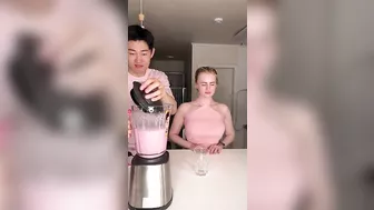 PINK DRINK CHALLENGE #shorts #mukbang