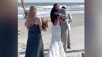 Surfers gather on Folly Beach to honor late bride