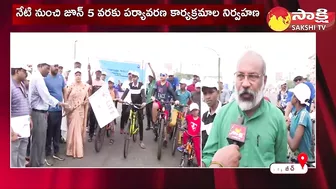 Huge Cycle Rally at Vizag RK Beach | GVMC Mayor Hari Venkata Kumari F2F @SakshiTV