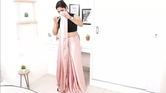 Saree Draping with pant| Celebrity Style Saree draping ideas