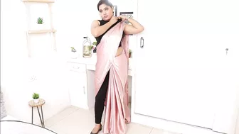 Saree Draping with pant| Celebrity Style Saree draping ideas