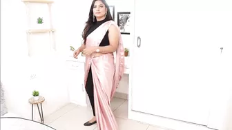 Saree Draping with pant| Celebrity Style Saree draping ideas