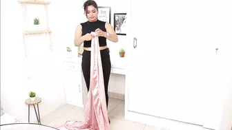 Saree Draping with pant| Celebrity Style Saree draping ideas