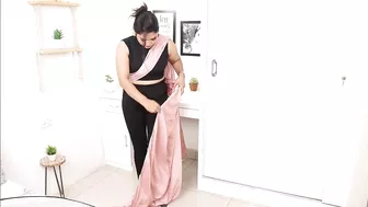 Saree Draping with pant| Celebrity Style Saree draping ideas