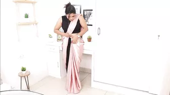 Saree Draping with pant| Celebrity Style Saree draping ideas