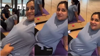 9 Months heavily Pregnant Dipika Kakar doing yoga with husband Shoaib Ibrahim