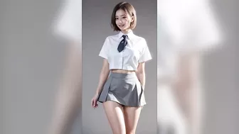 4K AI-ART (LOOKBOOK, COSPLAY) 룩북 (shirts+miniskirt+tie) ???? lingerie, underwear, lingerie haul ????