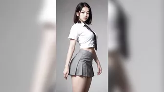 4K AI-ART (LOOKBOOK, COSPLAY) 룩북 (shirts+miniskirt+tie) ???? lingerie, underwear, lingerie haul ????