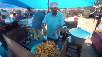 Chennai Anna Selling Tawa Masala Fry Prawns In Marina Beach Rs. 150/- Only l Tamil Nadu Street Food