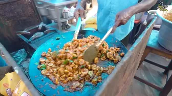 Chennai Anna Selling Tawa Masala Fry Prawns In Marina Beach Rs. 150/- Only l Tamil Nadu Street Food