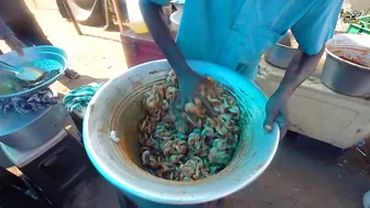 Chennai Anna Selling Tawa Masala Fry Prawns In Marina Beach Rs. 150/- Only l Tamil Nadu Street Food