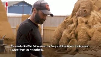 Fairy tale sand sculptures emerge from Danish beach