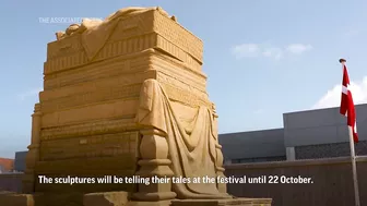 Fairy tale sand sculptures emerge from Danish beach