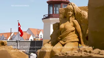 Fairy tale sand sculptures emerge from Danish beach