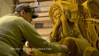 Fairy tale sand sculptures emerge from Danish beach