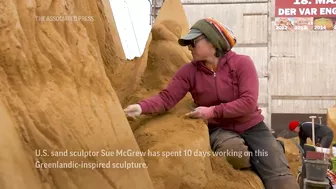 Fairy tale sand sculptures emerge from Danish beach