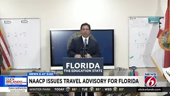 NAACP issues travel advisory for Florida claiming state is 'hostile territory'