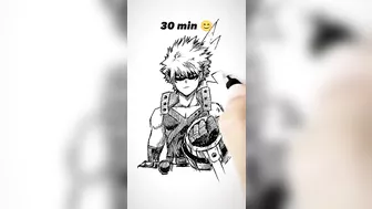 How to Draw Bakugo in 10sec, 10mins, 10hrs ???? #shorts #anime #drawing