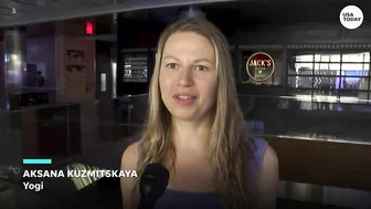 New York City fitness class brings yoga up 100 stories in the air | USA TODAY