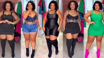 Latest curvy women shorts haul,Plus size model fashion trend