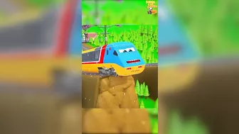 #Shorts Trains vs Lava Crossing Compilation - Funny Trains 3D Cartoons | Super Car Games