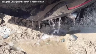 BMW washed out to sea on Cornish beach rescued by coastguard