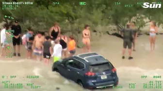 Reckless driver arrested after near miss with families on Florida Beach