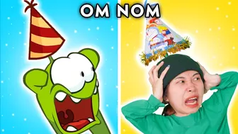 Crazy Om Nom's Birthday! (Cut The Rope) | SUPER NOM FUNNY MOMENTS | OM NOM ZERO BUDGET | Woa Parody