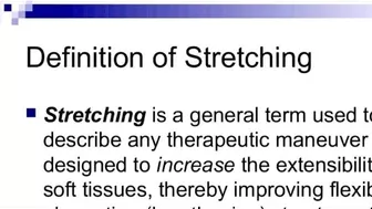 Stretching (basic information NOTES).