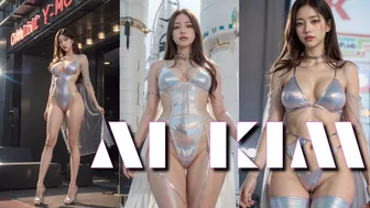 Ai KIM 4K holographic leather lingerie runway Ai art,버즈알아랍, 런웨이, 가죽, 란제리.